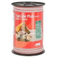 AKO Weidezaunband TopLine Plus weiß/rot 10mm x 200m