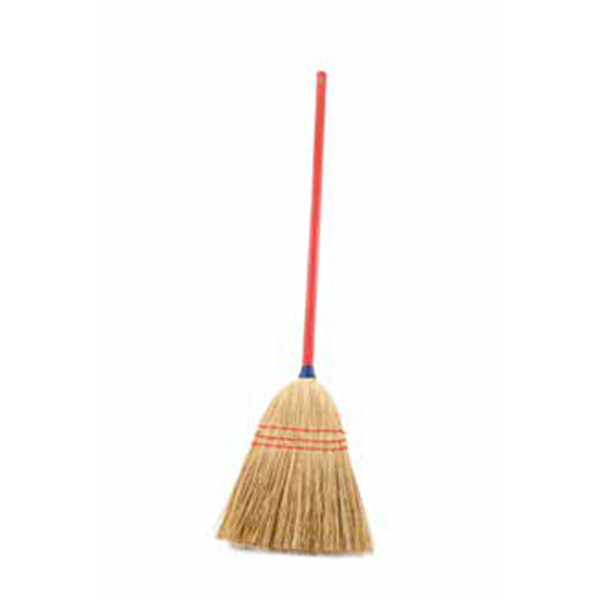 Kinder Reisstrohbesen roter Stiel 75cm
