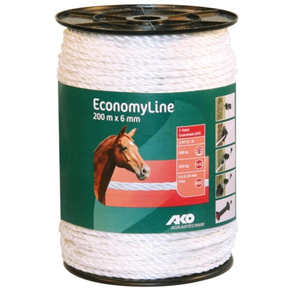 AKO Weidezaunseil EconomyLine 6mm x 200m