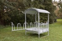Viereckraufe Profi mit Palisadenfressgitter 1,50m x 1,50m