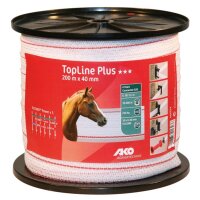 AKO Weidezaunband TopLine Plus weiß/rot 40mm x 200m