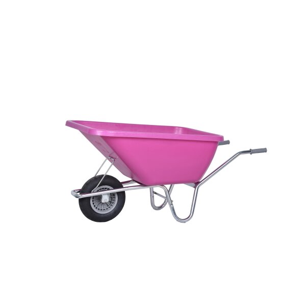 Schubkarre 200 Liter 1 Rad verzinkt Bausatz pink