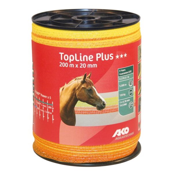 AKO Weidezaunband TopLine Plus gelb/orange 20mm x 200m