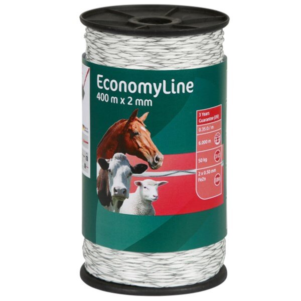 AKO Weidezaunlitze kreuzgewickelt EconomyLine 2mm x 400m